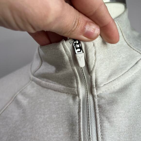 Old Navy Cloud+ Cropped 3/4 Zip CozyCore Wishbone Sweatshirt Size Large - Picture 6 of 10